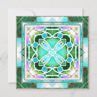 Janela Catedral de Vidro Estreita em Verde e Casa