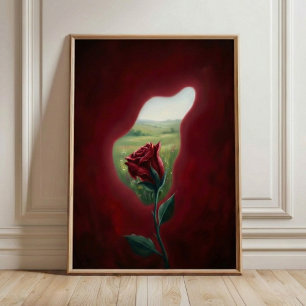 Janela de Flor Vermelha – Impressão de Arte de Par