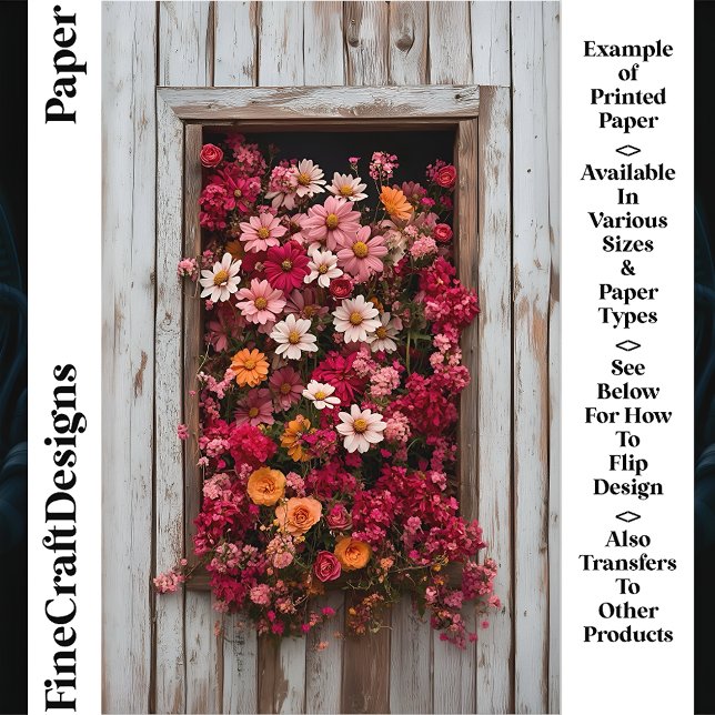 Janela De Madeira Envelhecida Com Flores De Papel  (Criador carregado)