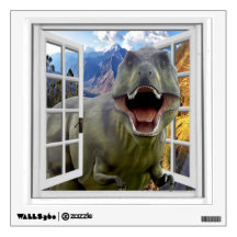 Janela falsificada mural da imagem do dinossauro