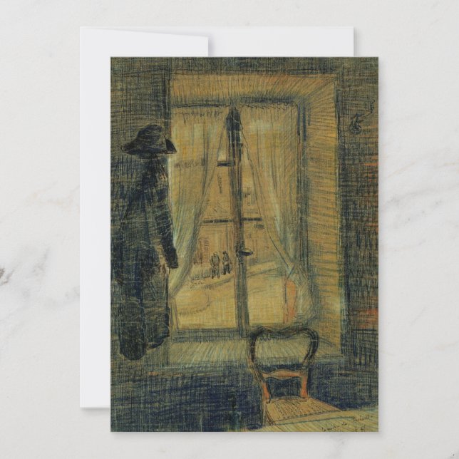 Janela no Restaurante Bataille por Vincent van Gog (Frente)