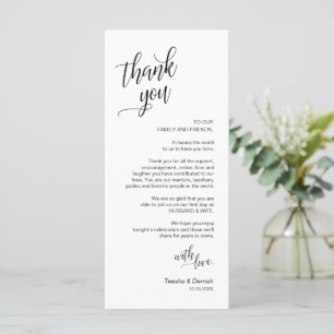 Janta De Casamento, Colocação De Cartões Obrigado