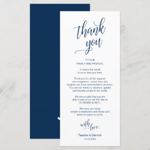 Janta De Casamento, Colocação De Cartões Obrigado