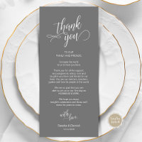 Janta De Casamento, Colocação De Cartões Obrigado