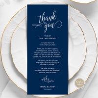 Janta De Casamento, Colocação De Cartões Obrigado