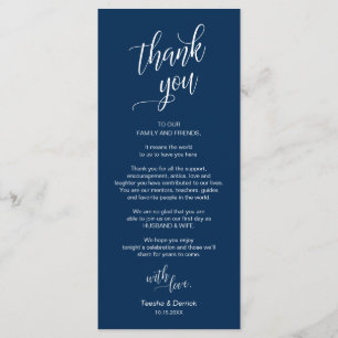 Janta De Casamento, Colocação De Cartões Obrigado