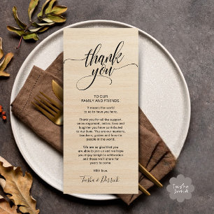 Janta Rustic Wedding Obrigado Colocar Cartão