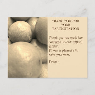 JANTAR CARTÕES DE AGRADECIMENTOS DE PARTICIPAÇÃO