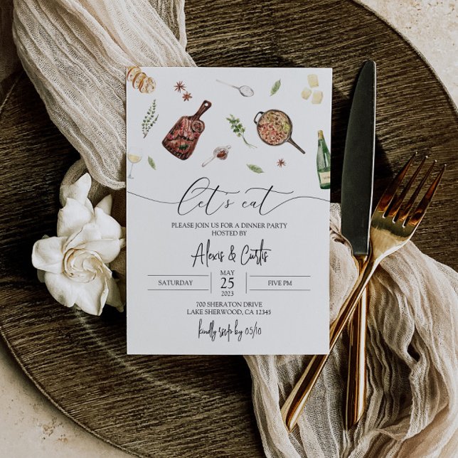 Jantar Convite de festas - Convite Jantado Moderno (Criador carregado)