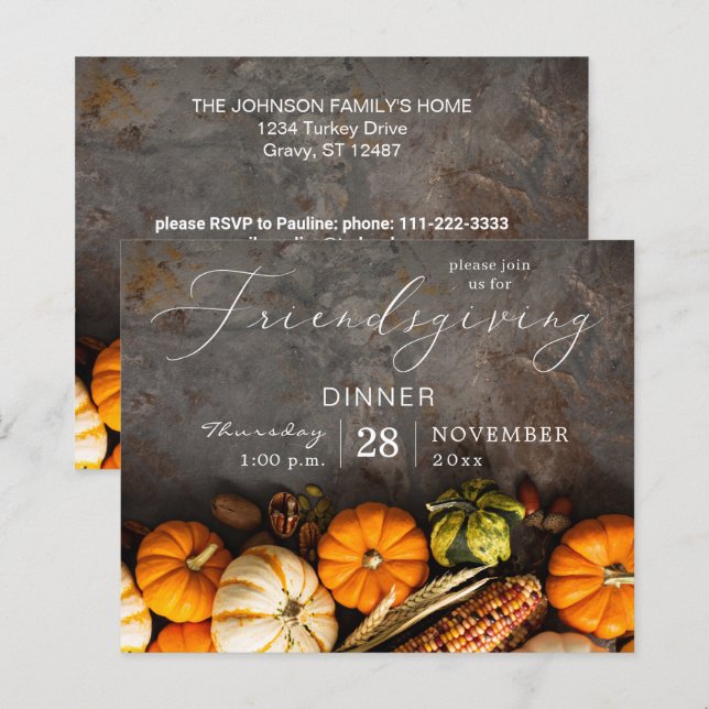 Jantar de Ação de Graças com Amigos no Orçamento A (Frente/Verso)