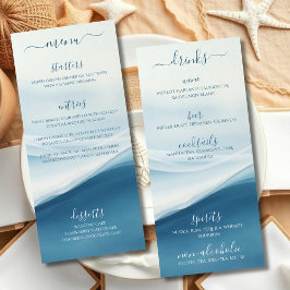Jantar de Casamento e Menu de Bar Sereno Azul Prai