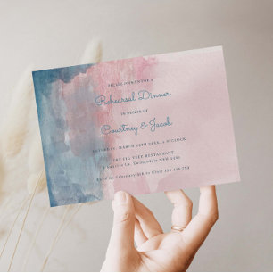 Jantar de Ensaio com Aquarela Rosa e Azul