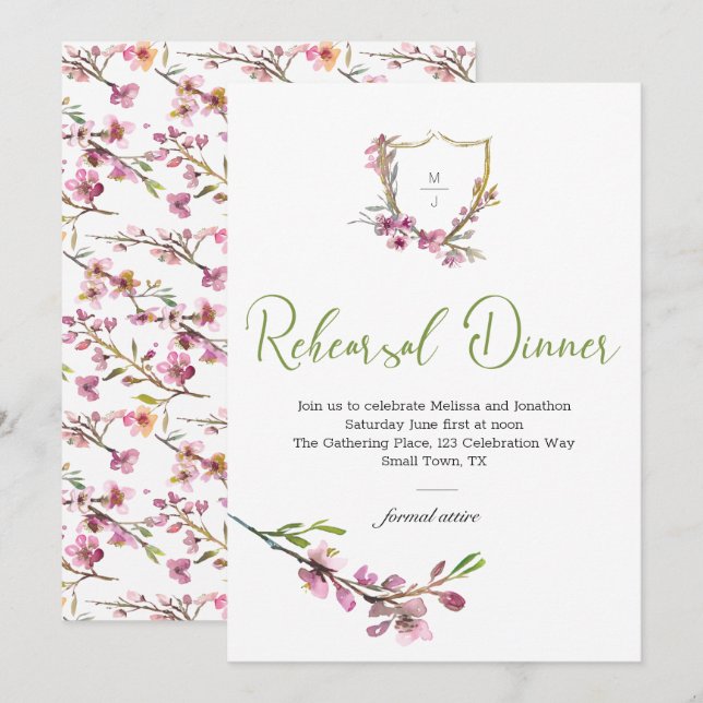 Jantar de Ensaios Florais Rosa de Cerejeira (Frente/Verso)