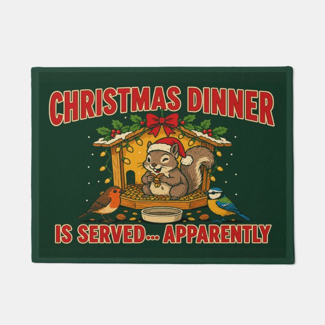 Jantar de Natal Está Servido Tapete de Entrada (Frente)