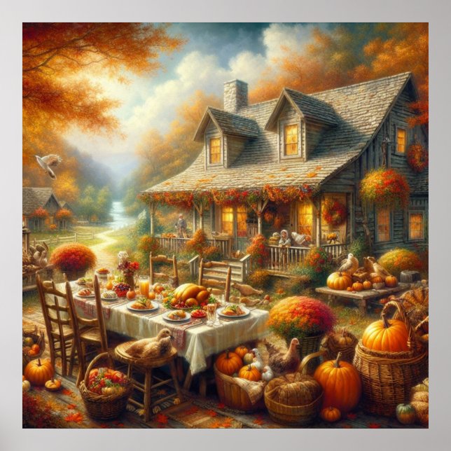Jantar de Poster de Ação de Graças (Frente)