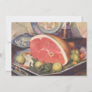 Jantar de Presunto Vintage com Feijão Verde e Bata