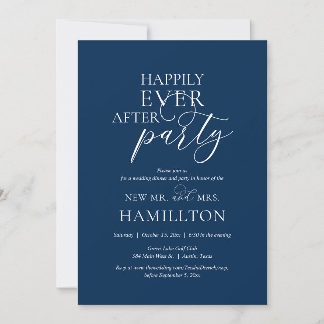 Jantar e Convite de Festa de Casamento Felizes par (Frente)