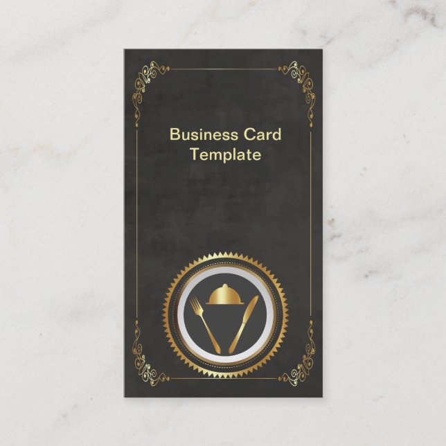 Jantar fino cartão de visita Classy (Frente)