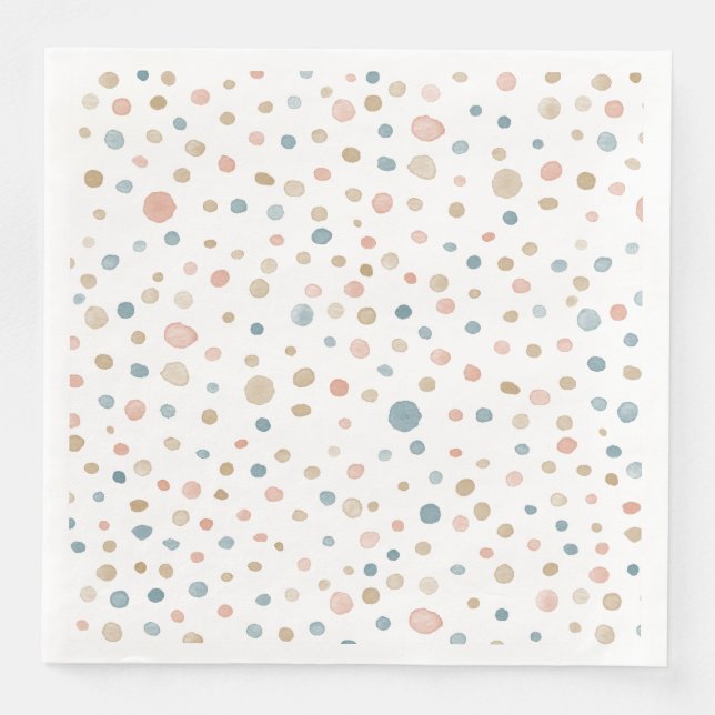 Jantar Guardanapo de papel em aquarela com bolinhas Annie (Frente)