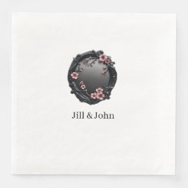 Jantar Guardanapo de papel floral cor-de-rosa gótico orna