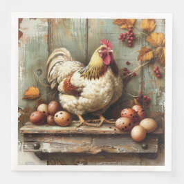 Jantar Guardanapo de Papel Galinheiro Rústico