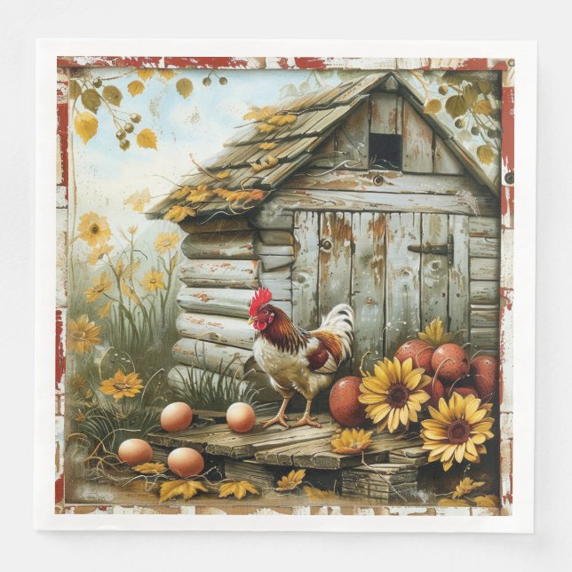 Jantar Guardanapo de papel Sunny Side Farmhouse (Frente)