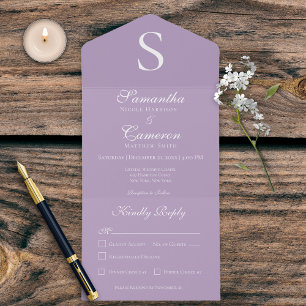 Jantar Lavanda com Monograma Moderno