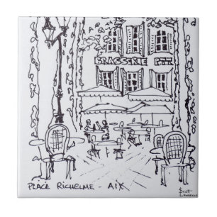 Jantar numa praça Aix en Provence, França