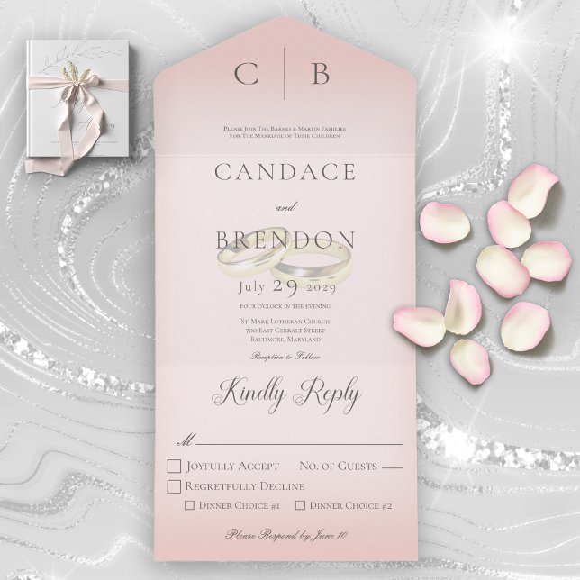 Janto Blush Modern Rings de Casamento (Criador carregado)