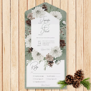 Janto Boho Winter White Floral & Pine Green