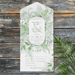Janto Branco da Folhagem Verde Modern Fern