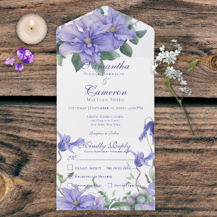 Janto Branco Rustic Periwinkle Flowers & Butterfly