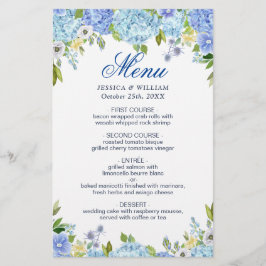 Janto Casado Menu Blue Hydrangea Floral Greeneresc