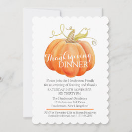 Janto de Ação de Graças convite para abóbora-color