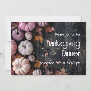 Janto de Ação de Graças - Convite Rustic Pumpkin