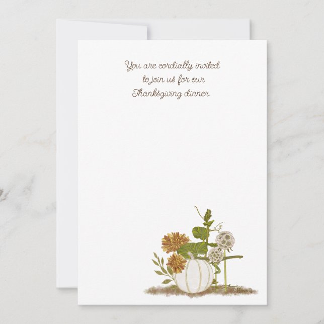 Janto de Ação de Graças Convite Simples, Tamanho:  (Frente)