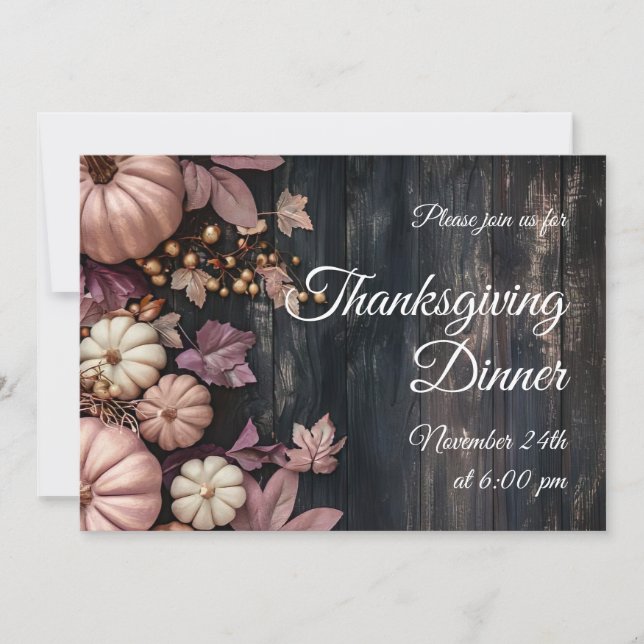 Janto de Ação de Graças Pumpkin Convite Russo (Frente)