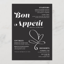 Janto de casamento Bon Appetit Black White Menu