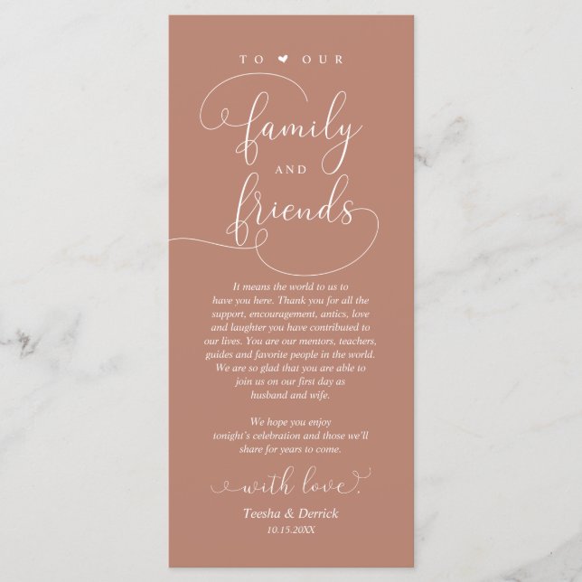 Janto de casamento, Cartões de agradecimentos de d (Frente)