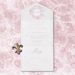 Janto de Casamento de Crest de Aves, de Cor Rosa E