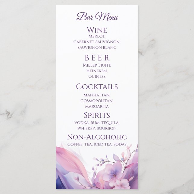 Janto de Casamento e Menu Bar - Florestas de Cerej (Verso)