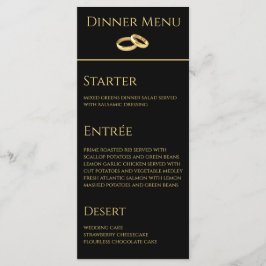Janto de casamento e Menu Bebida - Preto e Dourado