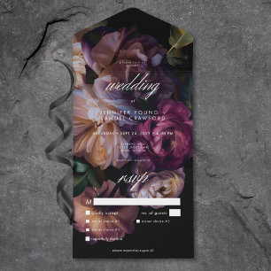Janto de Casamento Floral de Moody Black Elegante