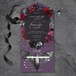 Janto de Casamento Roxo Floral de Glam das Bruxas