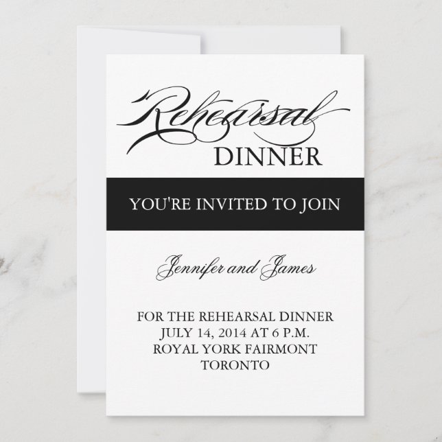 Janto de ensaio Convite Preto e Branco Simples (Frente)
