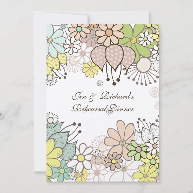 Janto de ensaio das flores neutras Faça um convite (Frente)