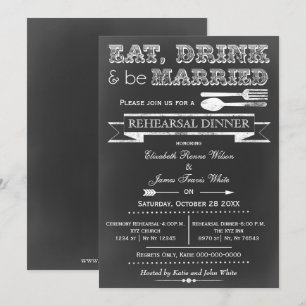 janto de ensaio de bebidas Chalkboard Convite para