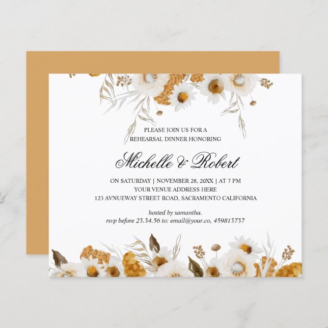 Janto de ensaio de camomila branca Mimosa amarela (Frente/Verso)