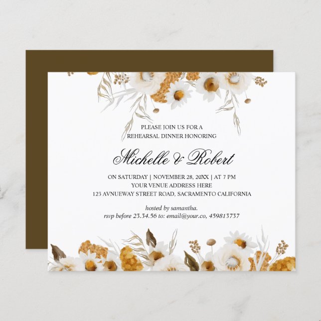 Janto de ensaio de camomila branca Mimosa amarela (Frente/Verso)