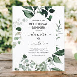 Janto de ensaio orçamental Foliage Greenery<br><div class="desc">Greenery Foliage Watercolor Spring Wedding Elegant e Janto de Ensaios Modernos Convite em Branco - inclui uma bela e elegante tipografia com folhas botânicas modernas e verde para a celebração especial do Dia do Casamento.</div>